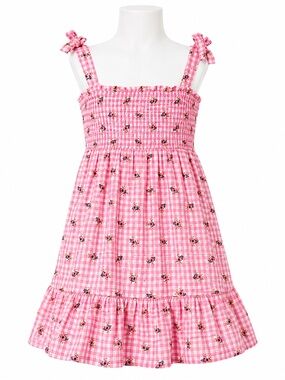 Tucker + Tate Girls Pink Gingham Floral Smocked Dress 3T